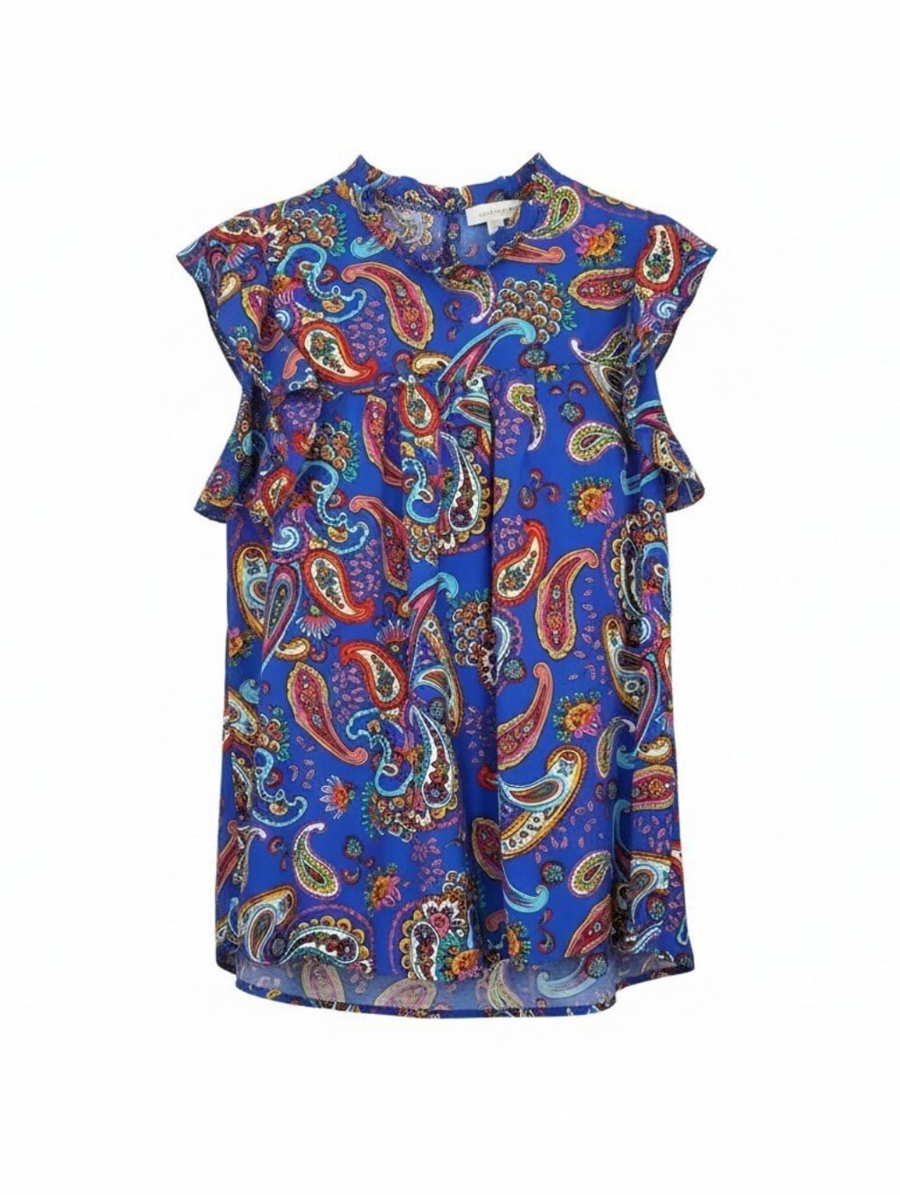 Emily Wonder Blue Paisley Boho Blouse sz Large